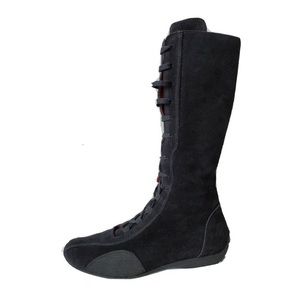 Sabelt Auto Driving Racing Tall Boots Black Suede